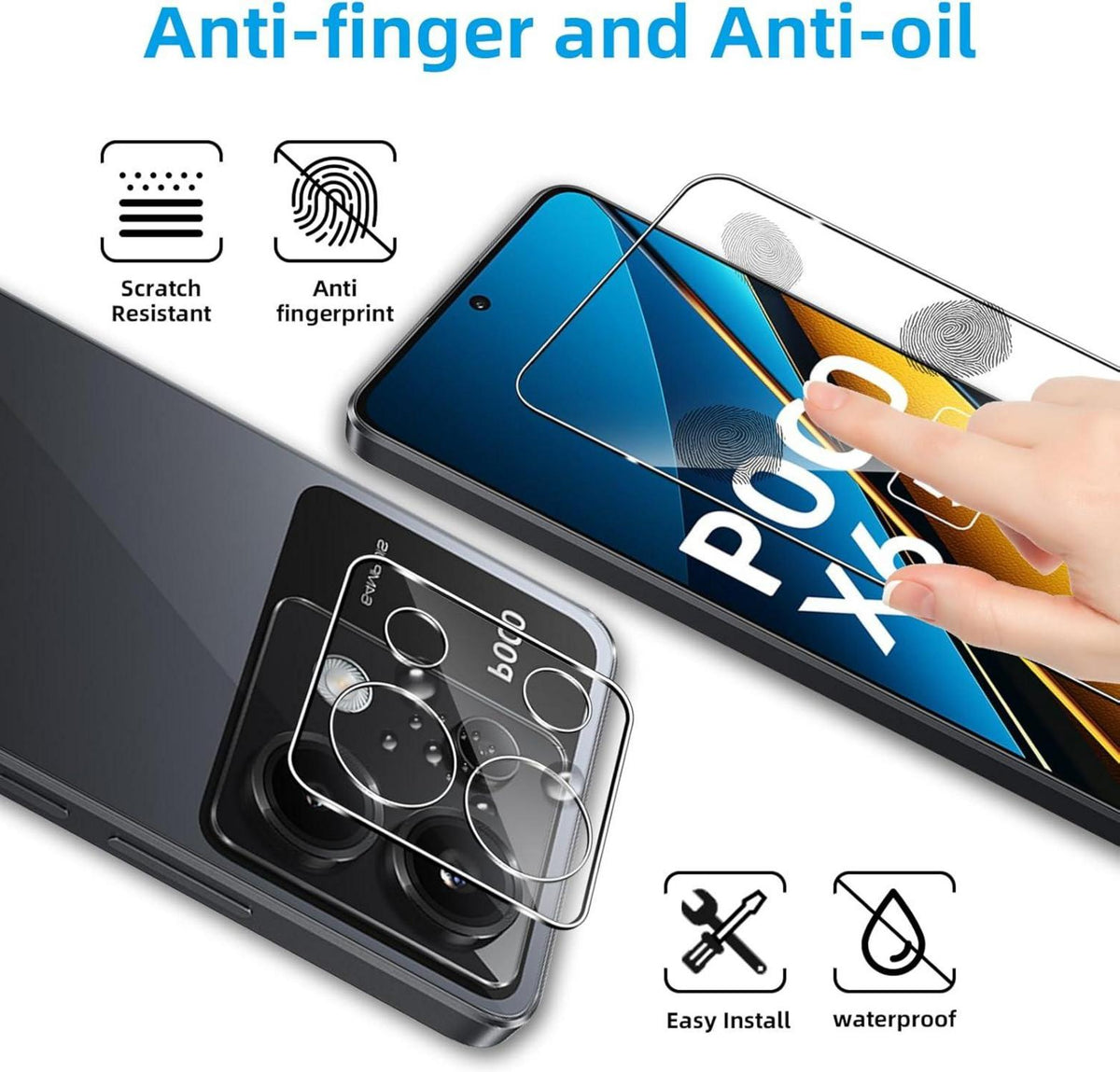 QULLOO Panzerglas Xiaomi Poco X6 5G Displayschutz 9H 4er Set