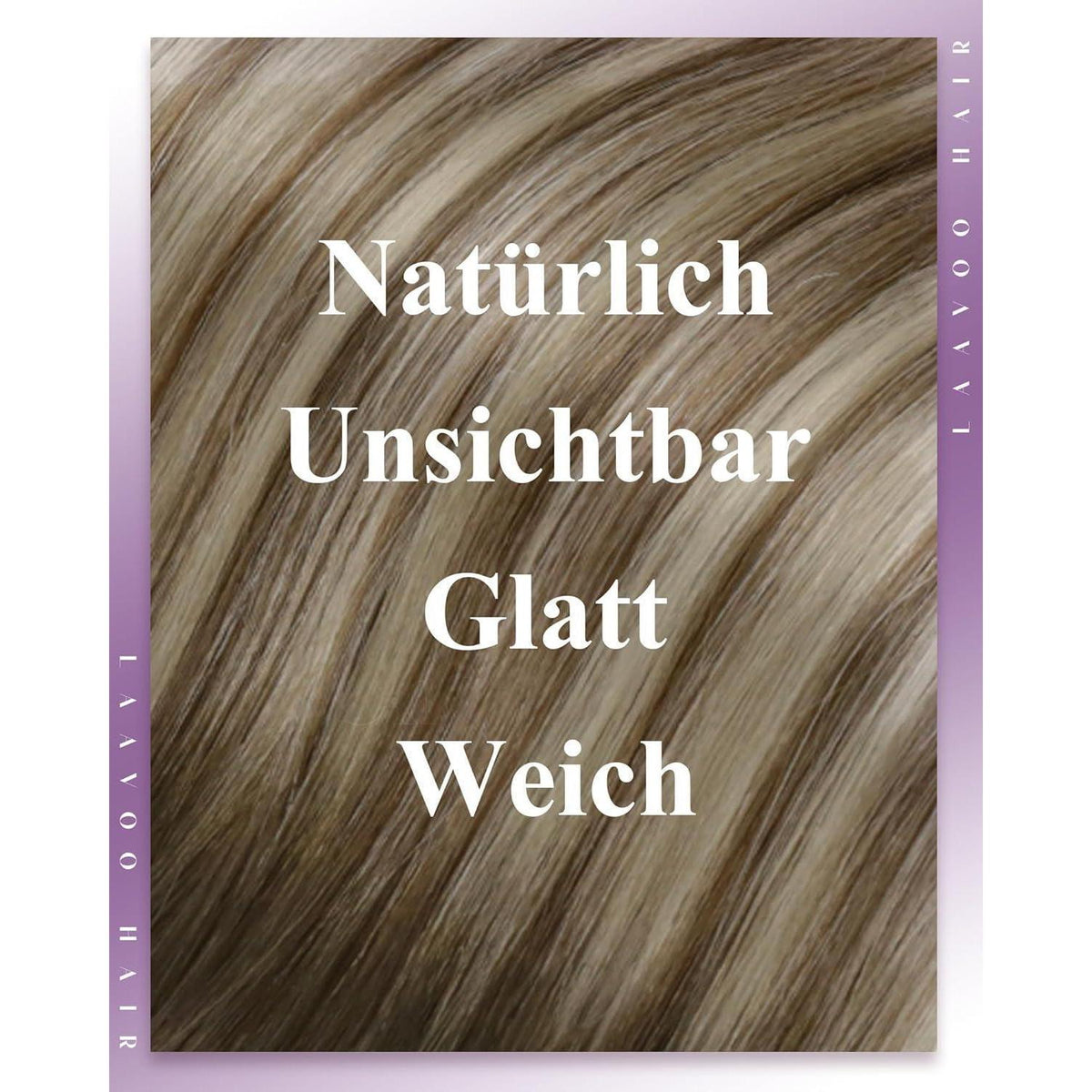 Echthaar Tressen Micro Weft Balayage #3/8/24 Dunkelbraun Ombre 45cm