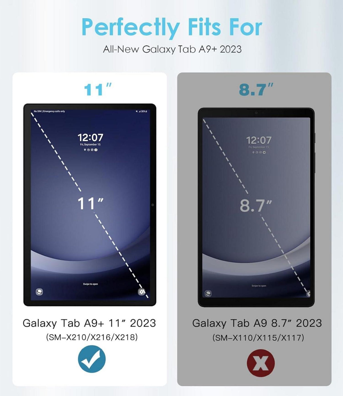 TiMOVO Drehbare Hülle für Samsung Galaxy Tab A9+ 11 Zoll