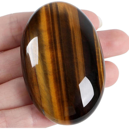 Tigerauge Schmuckstein poliert, oval, 2.4 Zoll, Massage & Meditation