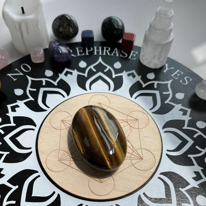 Tigerauge Schmuckstein poliert, oval, 2.4 Zoll, Massage & Meditation
