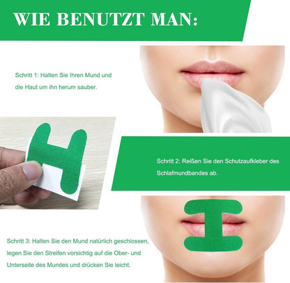 Anti Schnarch Mundpflaster Schlafen 60 Stück Nasenatmungstape Green