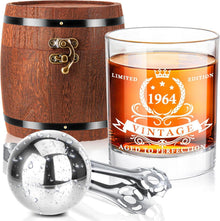 Whiskyglas-Set mit Fassbox für 60. Geburtstag, 1964 Geschenkidee