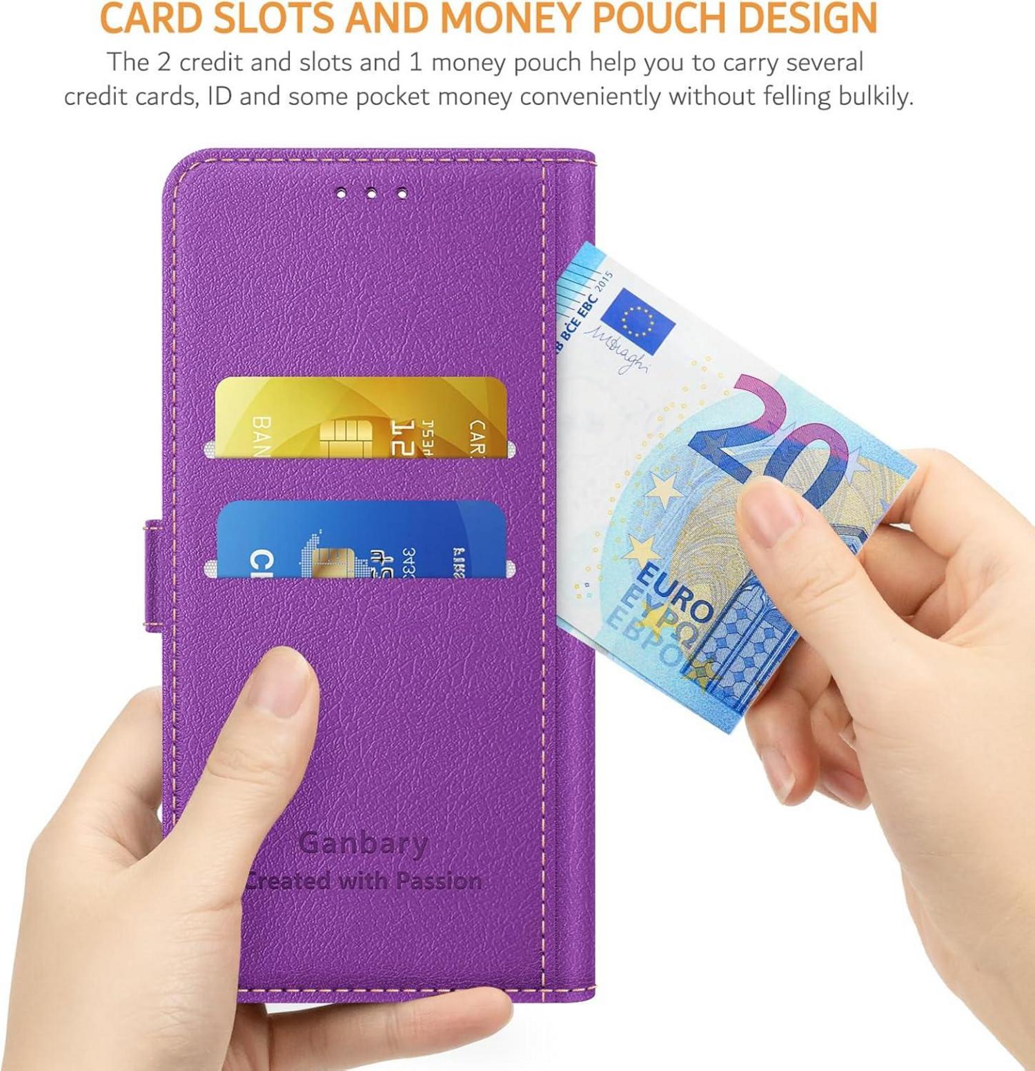 Handyhülle Honor Magic6 Lite Leder Klapphülle Violett Standfunktion