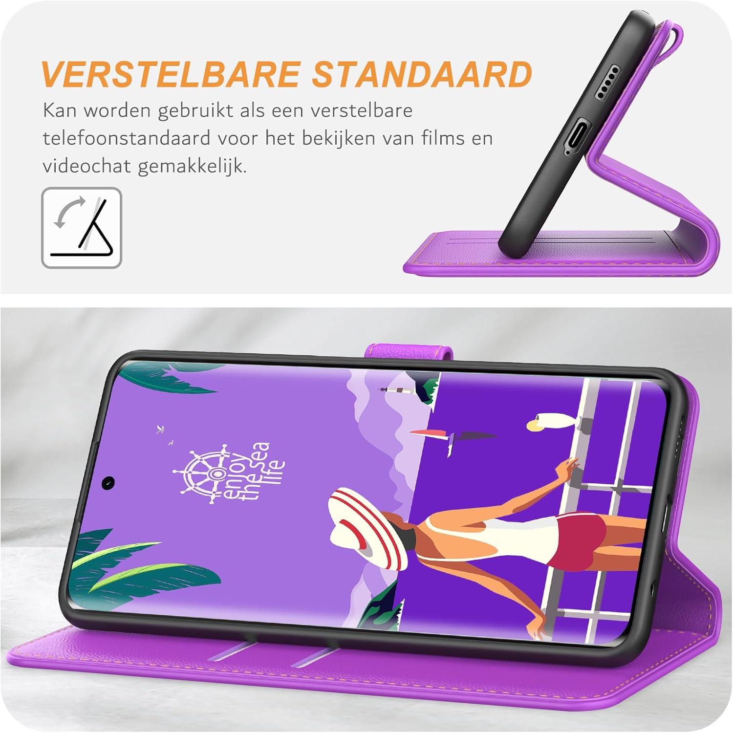 Ganbary Honor Magic6 Lite Handyhülle Leder Klapphülle Violett