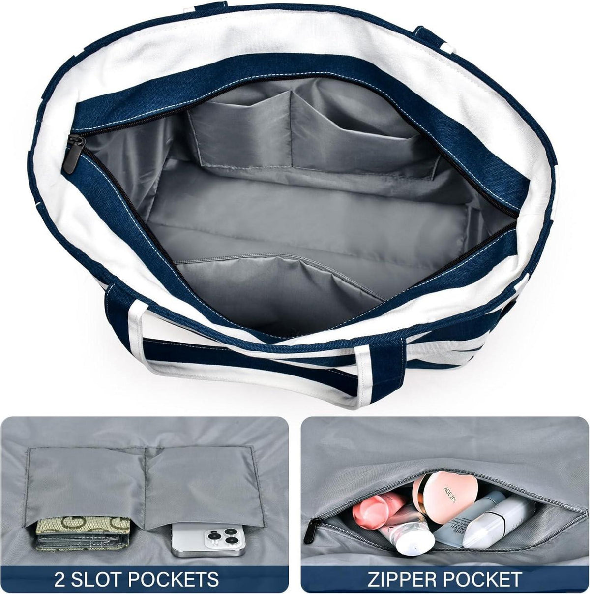 Groß Strandtasche Damen XXL Tote Bag Wasserdichte Badetasche 40L
