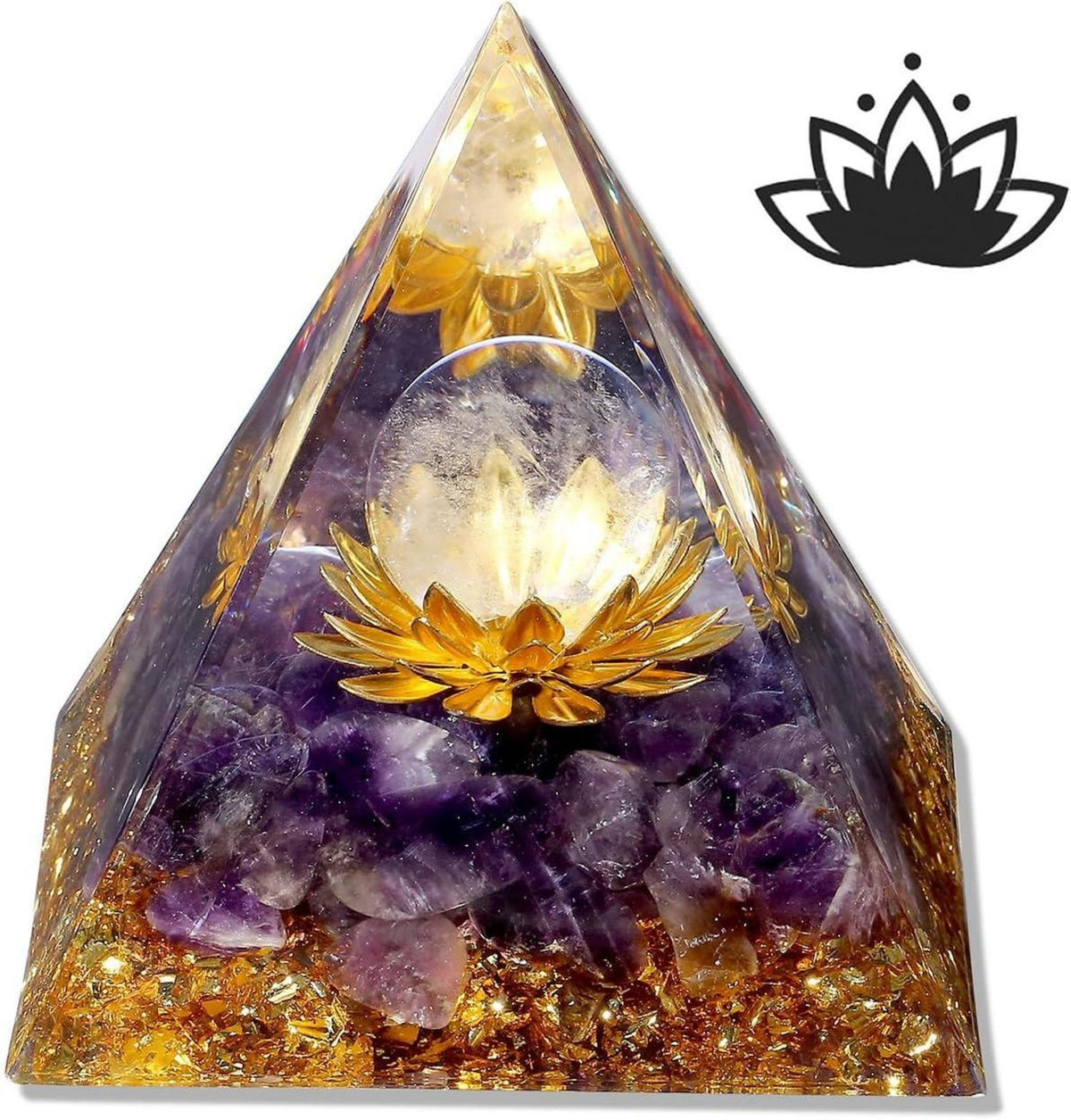 Amethyst Orgonit Pyramide Lila Stein Lotus Kristalle Energie