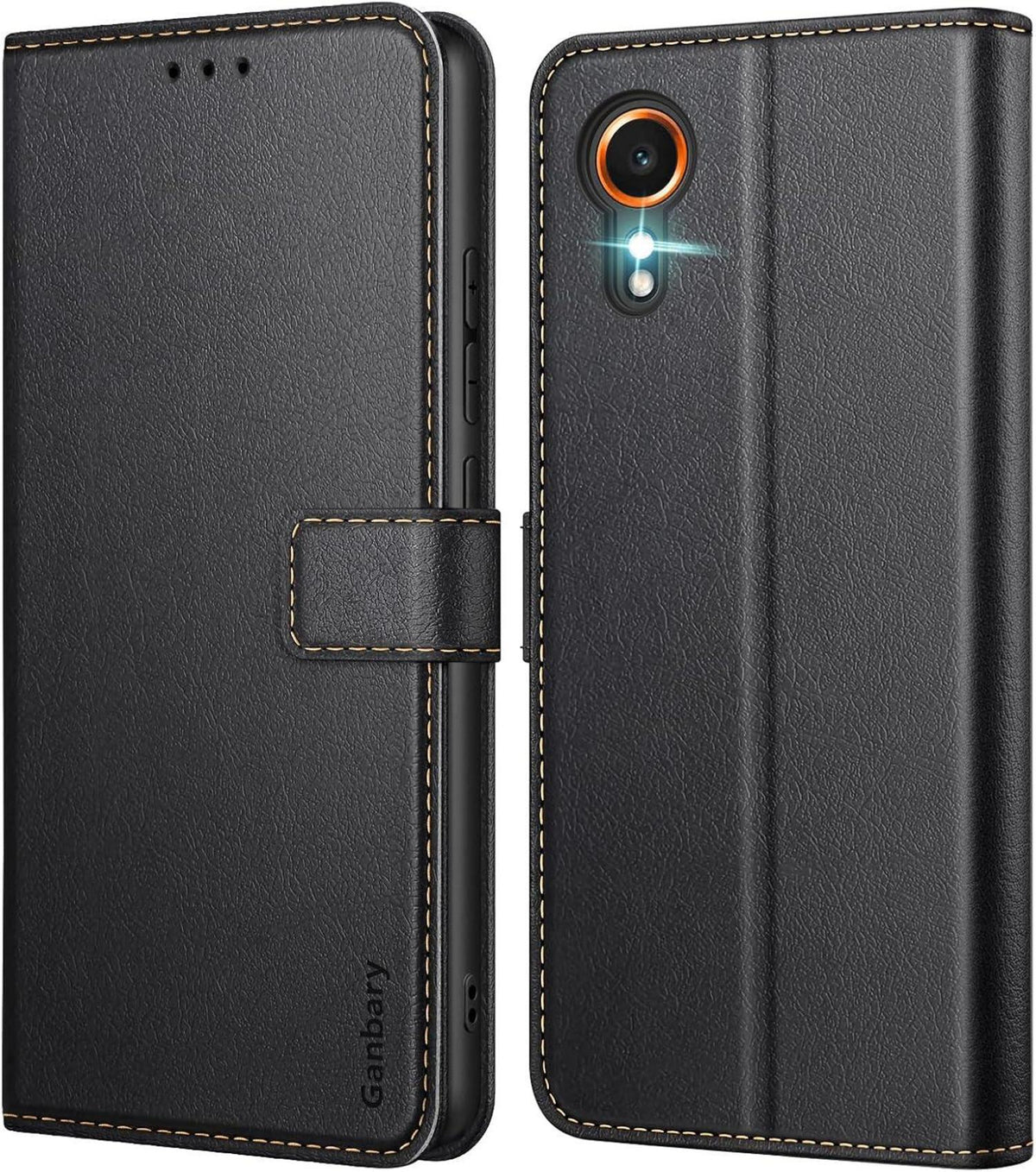 Handyhülle für Samsung Galaxy Xcover 7 Leder Klapphülle Schwarz