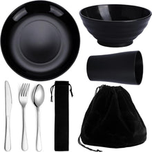 Camping Besteck Set wiederverwendbarer Becher Schalen Teller