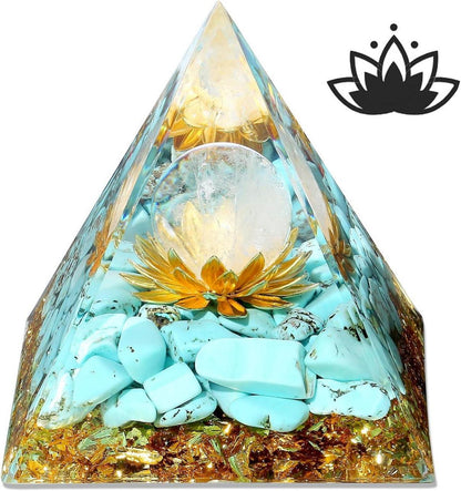 Kristalle Pyramide Orgonit Grün Türkis Heilkristalle Lotus Edelsteine