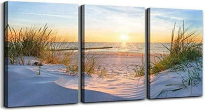 Bilder Sonnenuntergang Strand Leinwandbild Modern 3 Stücke