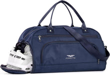 Weekender Sporttasche mit Schuhfach und Nassfach 30L Blau