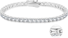 KRKC&CO Silber Tennisarmband mit Zirkonia Iced Out 4mm 19cm