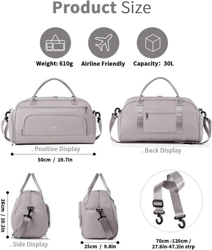 Kleine Sport- und Reisetasche 30L mit Schuhfach & Nassfach