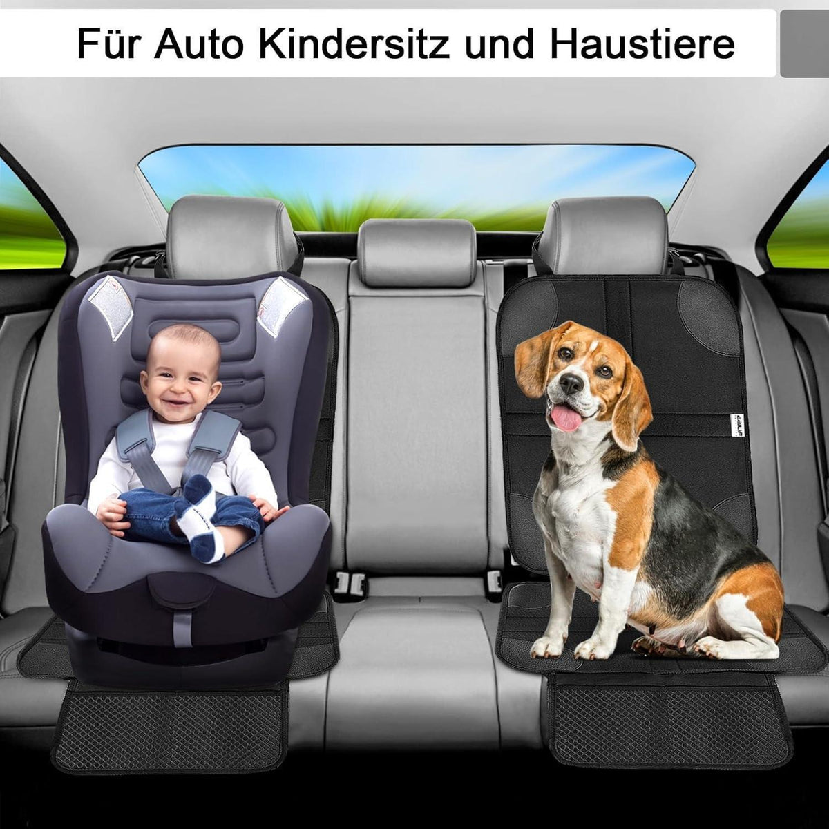 Kindersitzunterlage ISOFIX mit Anti-Rutsch Funktion Schwarz