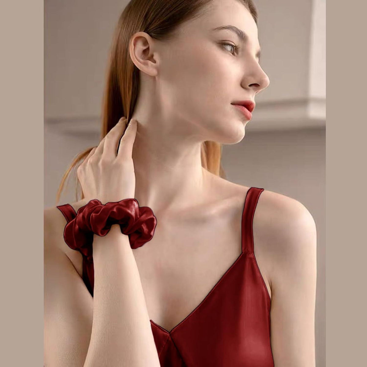 Satin Kissenbezug 65x65 Rot Seidenkissenbezug Haar Haut 2 Stück