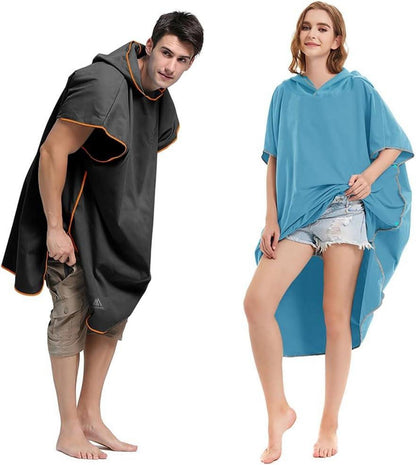 Flintronic Strandponcho aus Mikrofaser 110x80cm, Quick Dry