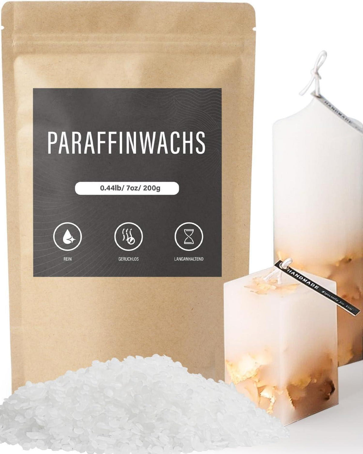 Paraffinwachs Kerzenwachs Premium Natürlich Bio Herstellung 200g