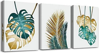 Pflanzen Bilder Wohnzimmer Deko Set Leinwand Wandbilder