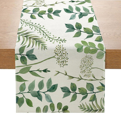 Tischläufer Eukalyptus Leinenoptik 40 x 140 cm Grün