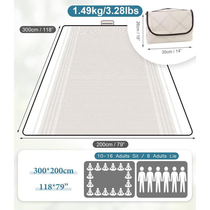 Wasserdichte Picknickdecke 300x200 cm – Sandfrei & Isoliert