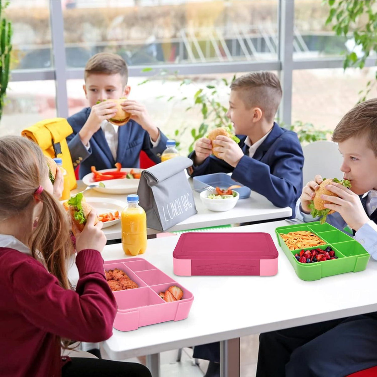 Brotdose Kinder mit Fächern 1300ml Auslaufsicher Bento Lunchbox