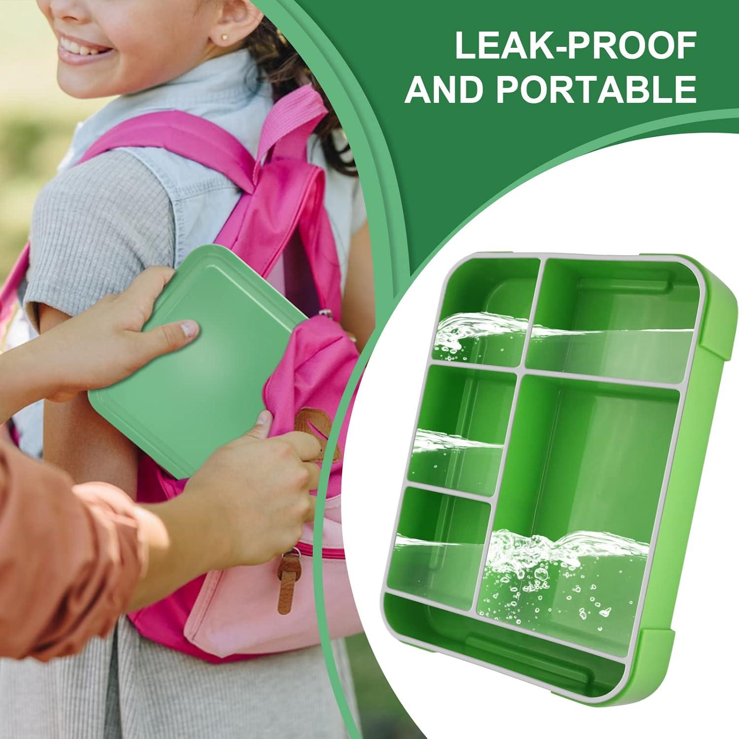 Brotdose Kinder mit Fächern 1300ml Lunchbox Schule Grün