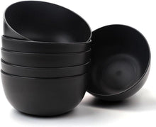 6er Set Müslischalen 1400ML Kunststoff Bruchfest Schwarz