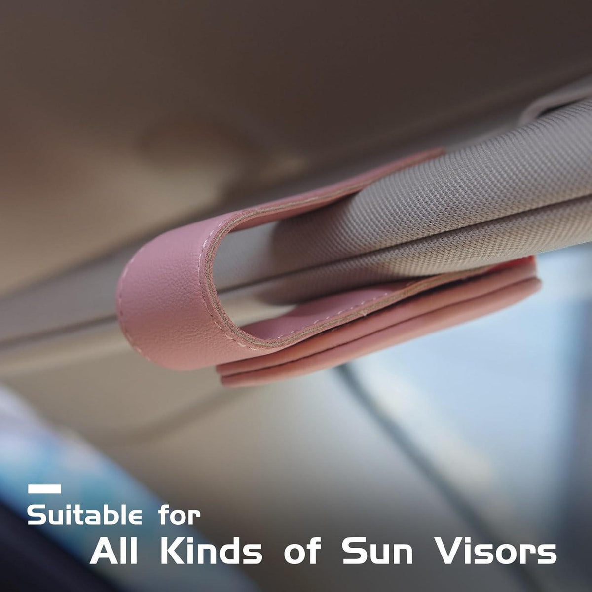 Magnetischer Brillenhalter für Auto-Sonnenblende, 2er-Pack, Rosa in Lederoptik