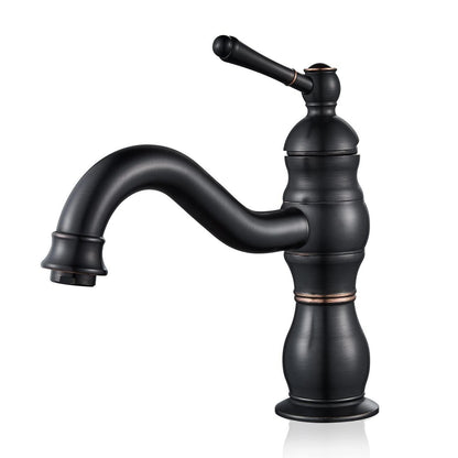 Retro Waschtischarmatur Schwarz Matt 360° Drehbar