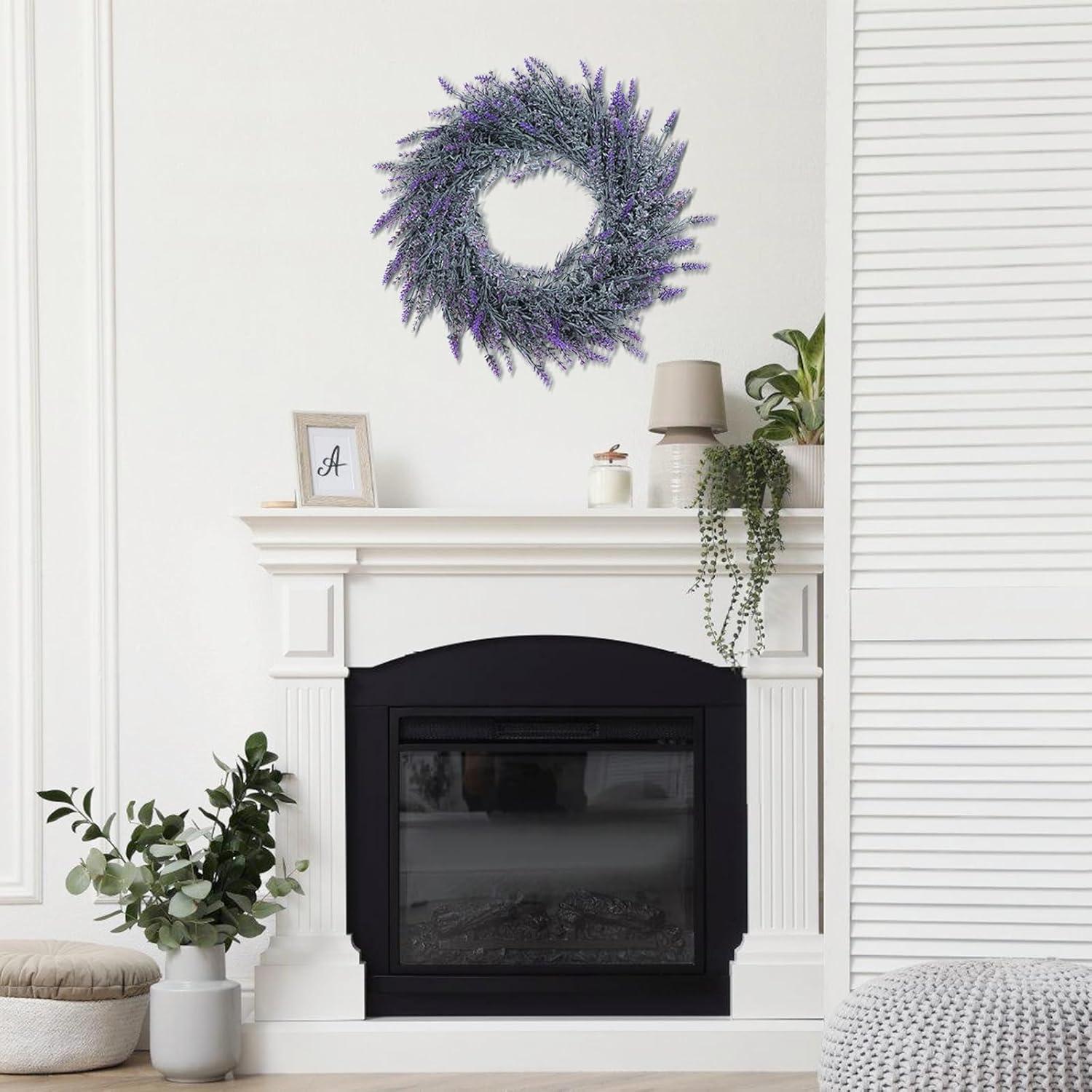Lavendelkranz für Haustür 45cm künstlich Frühling Sommer UV Outdoor