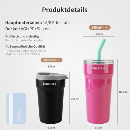 Blackube Thermo Kaffeebecher-to-go 380ml Edelstahl Isolierbecher