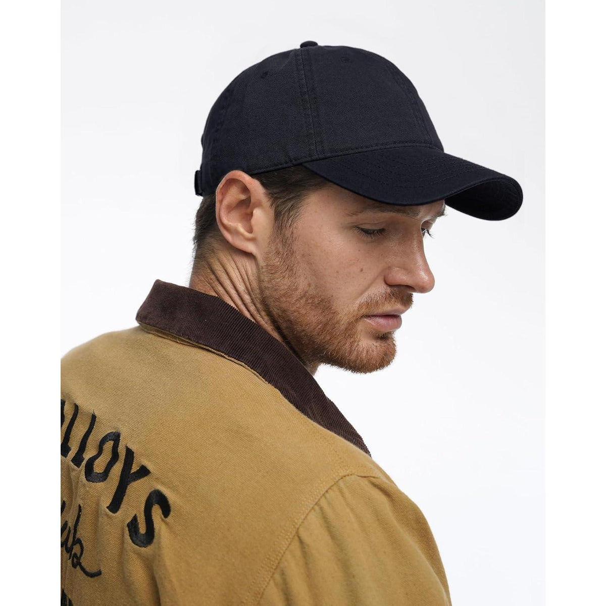 Vintage Baumwoll Baseball Cap - Verstellbare Unisex Cap Schwarz M