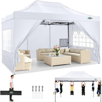 Faltpavillon 3x4.5 Wasserdicht mit Seitenteilen – Gartenpavillon