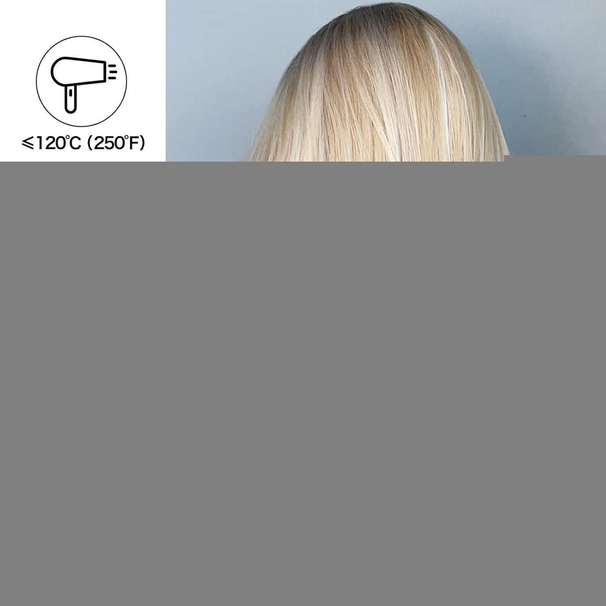 Blonde Langhaar Perücke mit Pony, Gewellt & Hitzebeständig