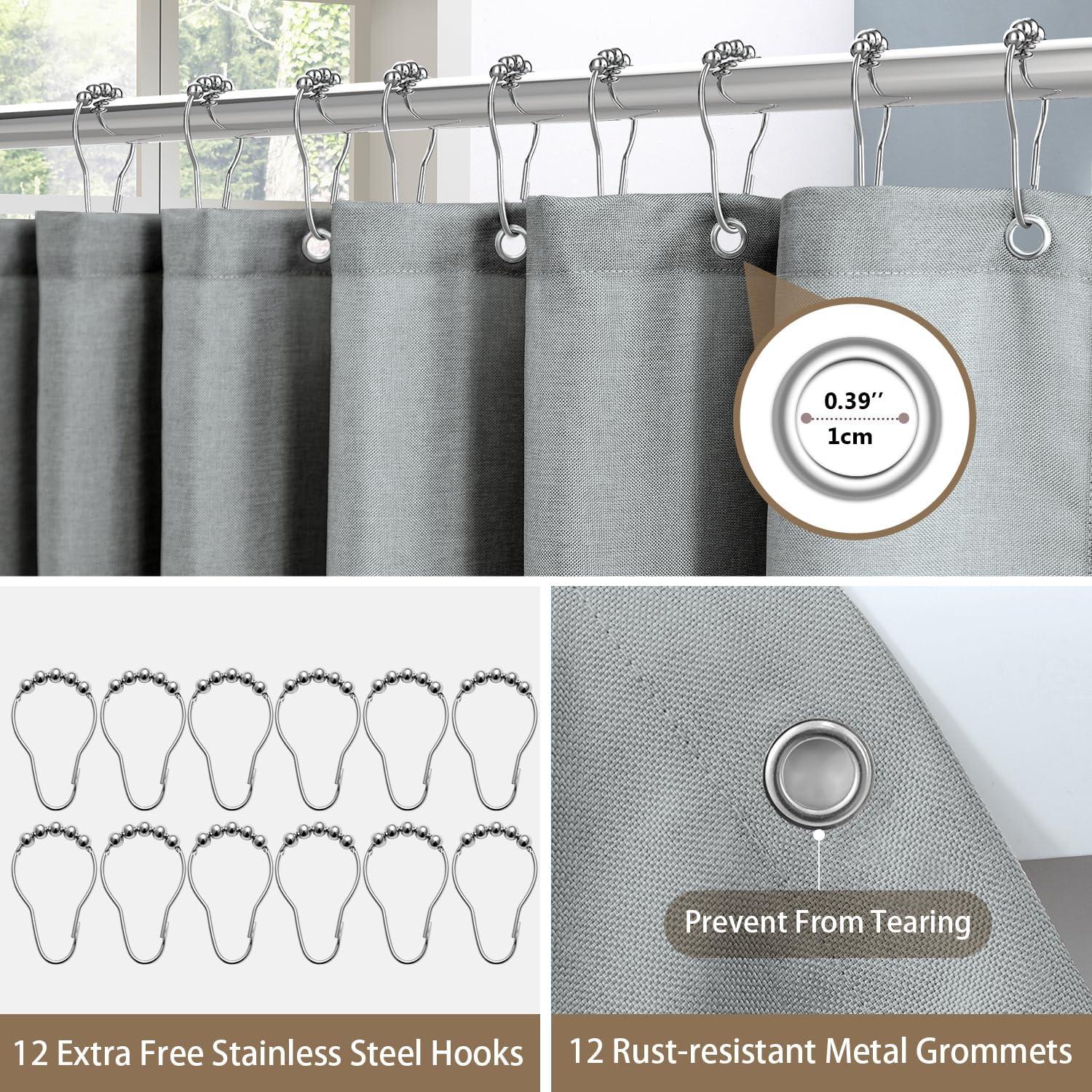 Duschvorhang Leinen Metall Duschvorhangringe Stoff Textil
