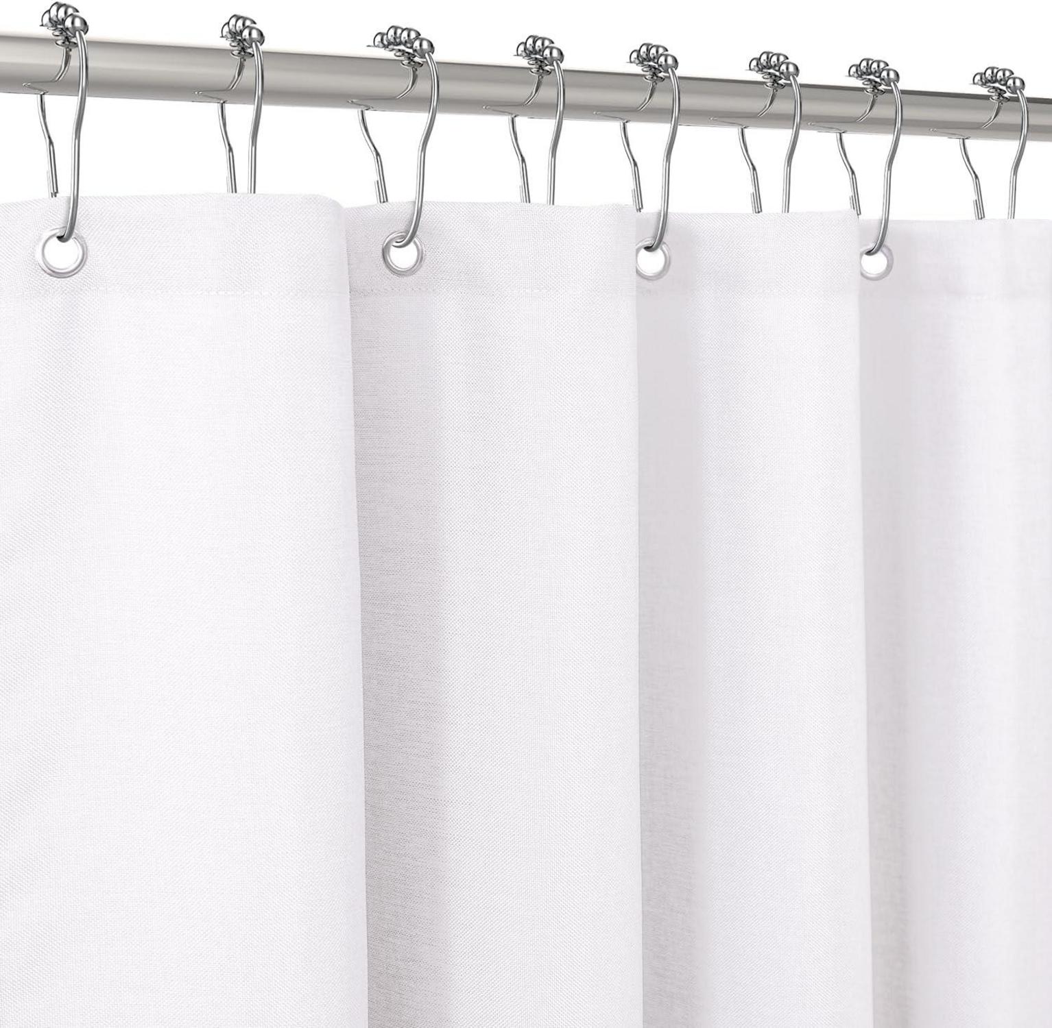 Duschvorhang Leinen Stoff Badewannenvorhang Anti Schimmel Wasserdicht