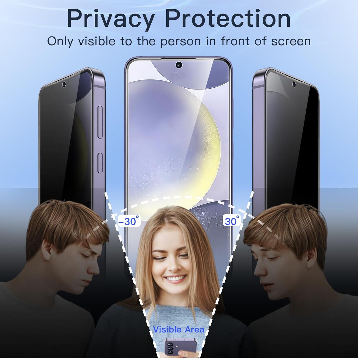 JETech Samsung Galaxy S24+ 5G Sichtschutz 6,7 Zoll Gehärtetes Glas 2 Stück