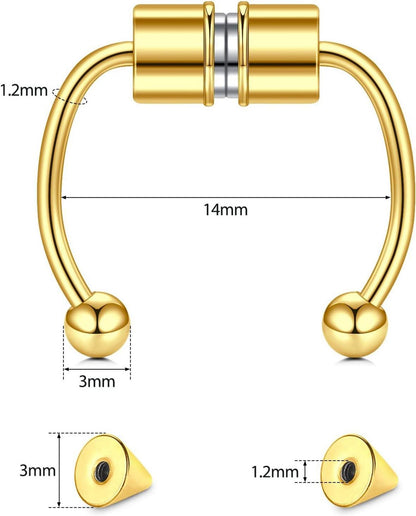 Fake Septum Clip Piercing 16G Schwarz Chirurgenstahl