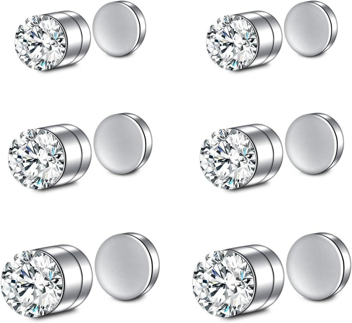 Fake Nasenpiercing Set 6 Paar Magnet Septum Piercing Schwarz 316L
