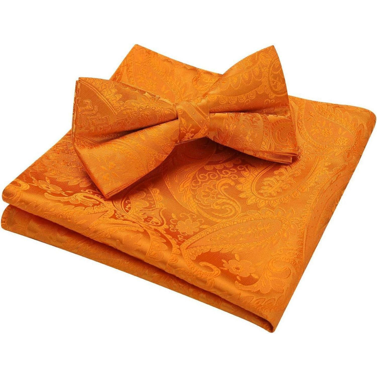 Fliege mit Einstecktuch für Herren – Orange, Verstellbar