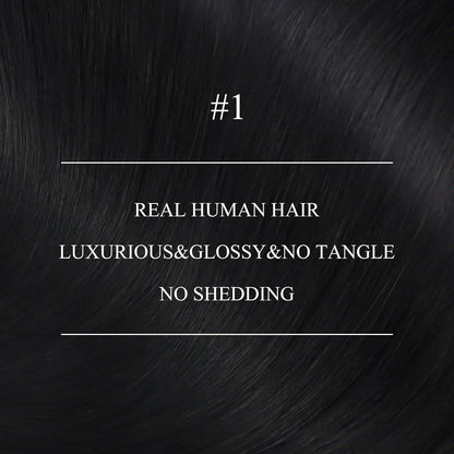 Echthaar Nano Ring Extensions Schwarz 35cm – Volumen & Länge
