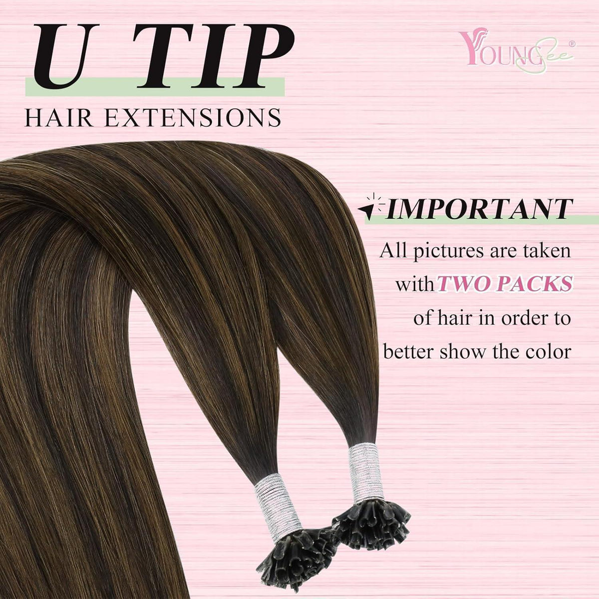 Echthaar Bonding Extensions Braun Ombre 35cm