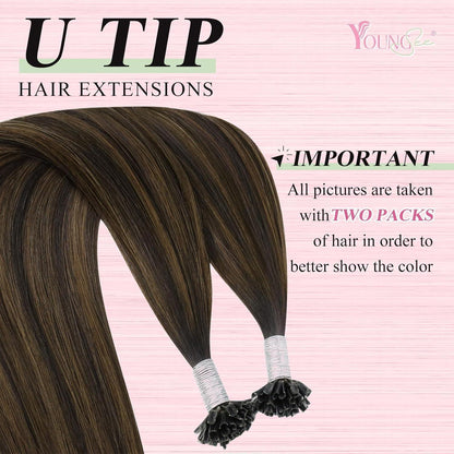 Echthaar Bonding Extensions Braun Ombre 35cm