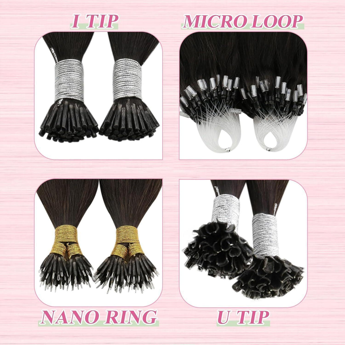 Echthaar Bonding Extensions Braun Ombre 35cm
