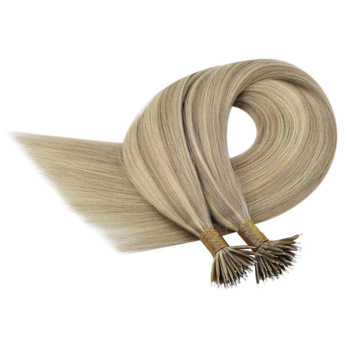 Echthaar Nanoring Extensions Blond 55 cm – 50 Strähnen