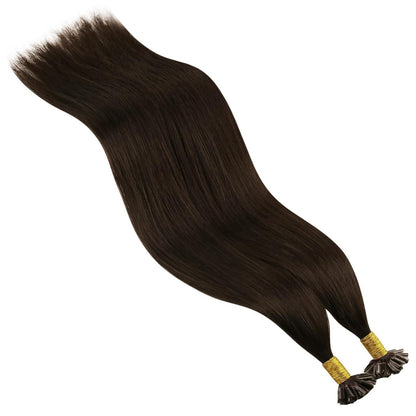 Echthaar Bondings Braun 40cm - Remy Keratin U Tip Extensions