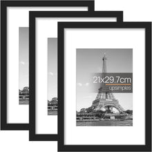 Bilderrahmen A4 Schwarz 3er Pack für Fotos und Poster