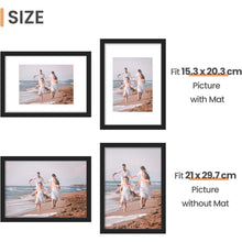 Bilderrahmen A4 Schwarz 3er Pack für Fotos und Poster
