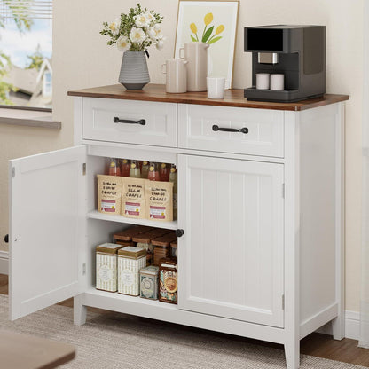 Bealife Sideboard mit Arbeitsplatte | Buffet Schrank Braun